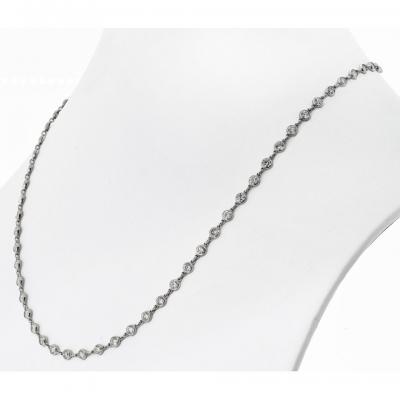 Raymond C Yard Platinum 6 11 cttw Round Cut Diamonds by the Yard Necklace
