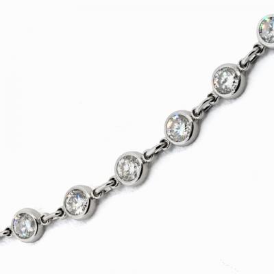Raymond C Yard Platinum 6 11 cttw Round Cut Diamonds by the Yard Necklace
