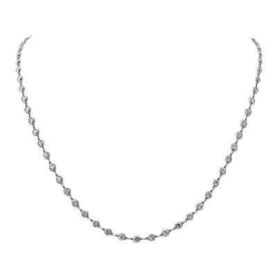 Raymond C Yard Platinum 6 11 cttw Round Cut Diamonds by the Yard Necklace