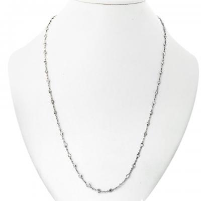 Raymond C Yard Platinum 6 75cttw Round Cut 52 Stones 22 inch Diamonds by the Yard Necklace
