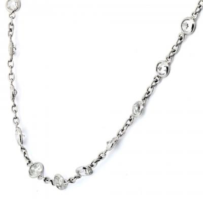 Raymond C Yard Platinum 6 75cttw Round Cut 52 Stones 22 inch Diamonds by the Yard Necklace