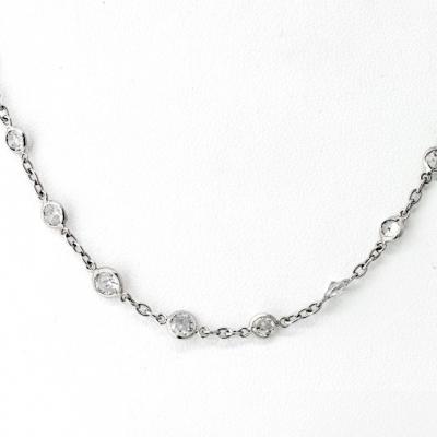 Raymond C Yard Platinum 6 75cttw Round Cut 52 Stones 22 inch Diamonds by the Yard Necklace
