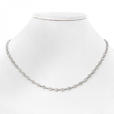 Raymond C Yard Platinum 7 35cttw Round Cut 17 inch Diamonds by the Yard Necklace