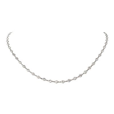 Raymond C Yard Platinum 7 35cttw Round Cut 17 inch Diamonds by the Yard Necklace