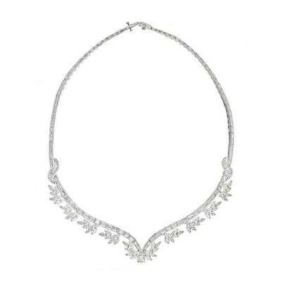 Raymond C Yard RAYMOND C YARD PLATINUM BAGUETTE AND MARQUISE CUT DIAMOND NECKLACE