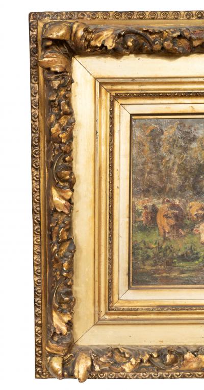 Raymond Desvarreux Oil On Canvas Painting Of Cows By Raymond Desvarreux