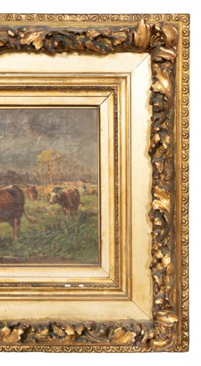 Raymond Desvarreux Oil On Canvas Painting Of Cows By Raymond Desvarreux