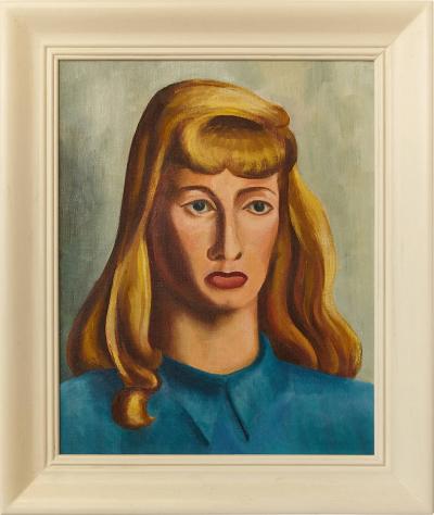 Raymond J Wendell My Girl Friend 1948 Oil on Canvas by Raymond J Wendell