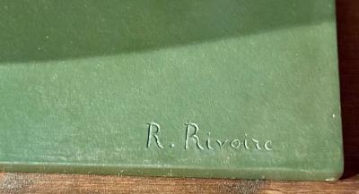 Raymond Leon Rivoire Art Deco Sculpture by Raymond Leon Rivoire Titled FEMME AU LEVRIER