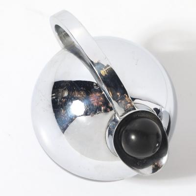 Raymond Loewy Art Deco Spherical Miracle Chrome Bakelite Thermos Bottles by Raymond Loewy