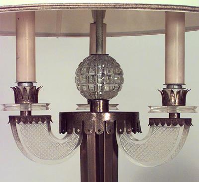 Raymond Lorence French 1940s Fluted Brass Column Floor Lamp