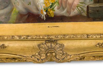 Raymond Lynde English Gilt Young Lady Portrait