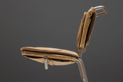 Raymond Rombouts Raymond Rombouts Leather Steel Dining Chairs 20th Century