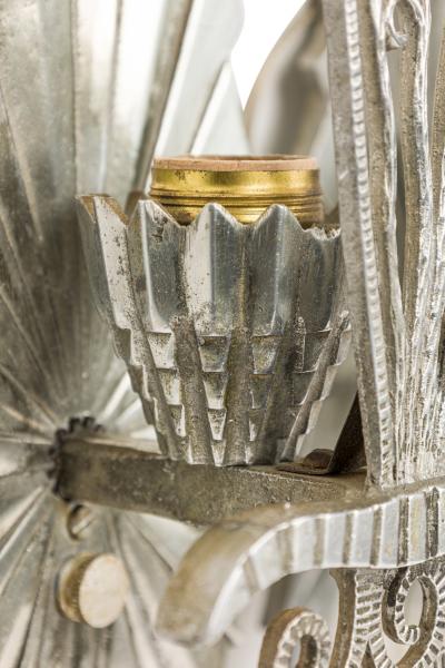 Raymond Subes 3 French Art Deco Silvered Bronze Wall Lights Sconces Manner of Raymond Subes