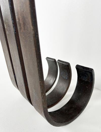 Raymond Subes Art Deco Wrought Iron Brass Marble Console Table Subes Manner