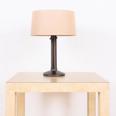 Raymond Subes Chic French Art Nouveau Wrought Iron Lamp in the Style of Raymond Subes