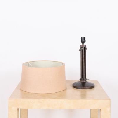 Raymond Subes Chic French Art Nouveau Wrought Iron Lamp in the Style of Raymond Subes