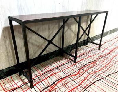 Raymond Subes Custom French Mid Century Modern Neoclassical Iron Stone Console Raymon Subes