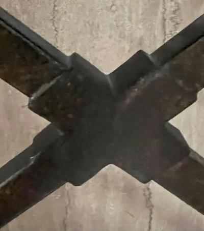 Raymond Subes Custom French Mid Century Modern Neoclassical Iron Stone Console Raymon Subes