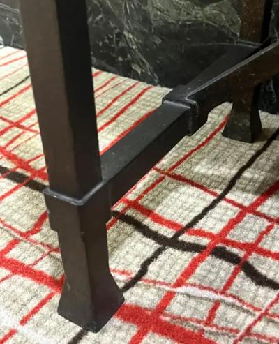 Raymond Subes Custom French Mid Century Modern Neoclassical Iron Stone Console Raymon Subes