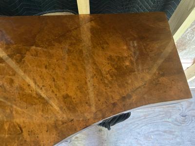 Raymond Subes Fabulous Art Deco Raymond Subes Forged Iron Goatskin Console Table