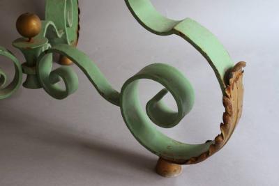 Raymond Subes Fine French Art Deco Wrought Iron and Marble Top Coffee Table by Raymond Subes