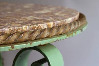 Raymond Subes Fine French Art Deco Wrought Iron and Marble Top Coffee Table by Raymond Subes