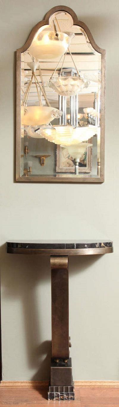 Raymond Subes French Art Deco Console with Mirror attributed to Raymond Subes