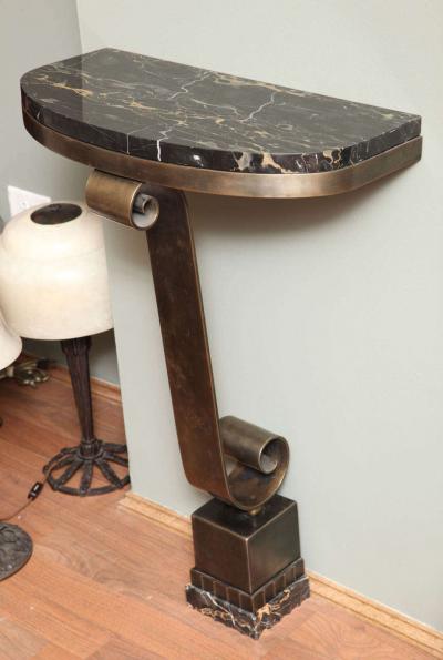 Raymond Subes French Art Deco Console with Mirror attributed to Raymond Subes