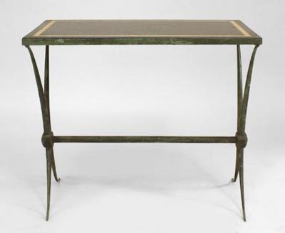 Raymond Subes French Art Deco Green Patinated Bronze End Table