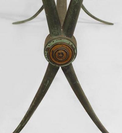 Raymond Subes French Art Deco Green Patinated Bronze End Table