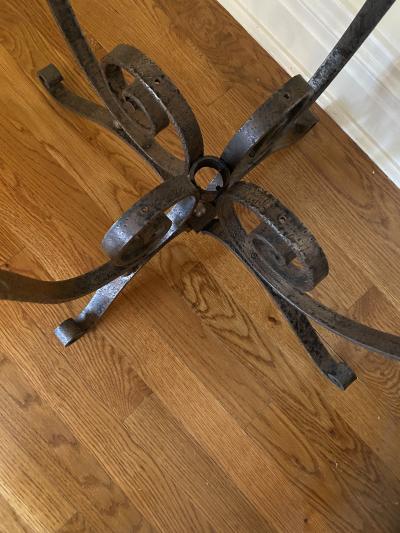 Raymond Subes French Art Deco Raymond Subes Style Wrought Iron and Marble Table