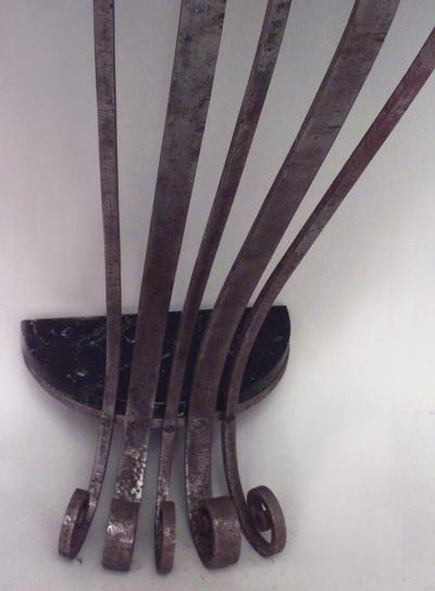 Raymond Subes French Art Deco Wrought Iron Bracket Console Table