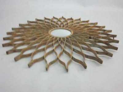 Raymond Subes Large French Mid Century Hand Wrought Iron Sunburst Mirror by Raymond Subes 1930