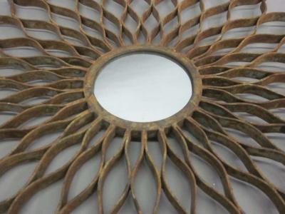 Raymond Subes Large French Mid Century Hand Wrought Iron Sunburst Mirror by Raymond Subes 1930