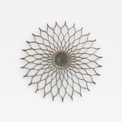 Raymond Subes Large French Mid Century Hand Wrought Iron Sunburst Mirror by Raymond Subes 1930