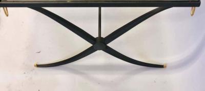 Raymond Subes Mid Century Partial Gilt Wrought Iron Coffee Table Attributed to Raymond Subes