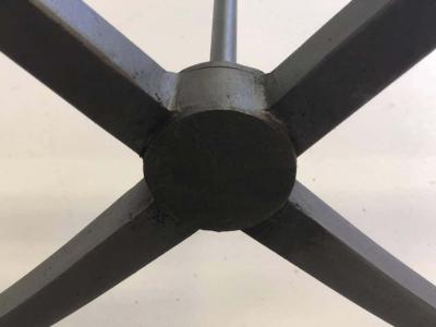 Raymond Subes Mid Century Partial Gilt Wrought Iron Coffee Table Attributed to Raymond Subes