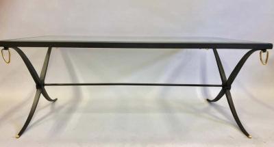 Raymond Subes Mid Century Partial Gilt Wrought Iron Coffee Table Attributed to Raymond Subes