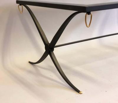Raymond Subes Mid Century Partial Gilt Wrought Iron Coffee Table Attributed to Raymond Subes
