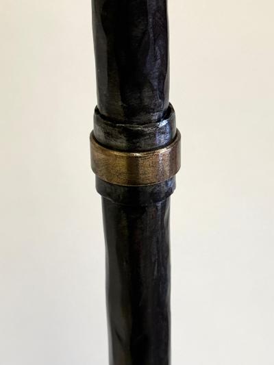 Raymond Subes Pair of Custom French Art Deco Wrought Iron Floor Lamps style of Raymond Subes