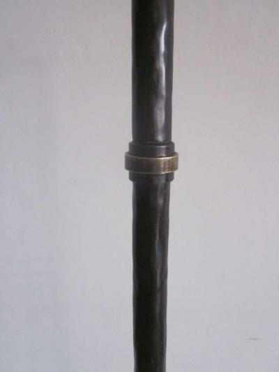 Raymond Subes Pair of French 1940s Style Wrought Iron Standing Lamps