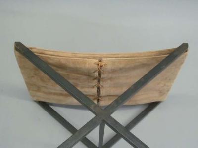 Raymond Subes Pair of French Modern Neoclassical X Frame Iron and Leather Stools Raymond Subes