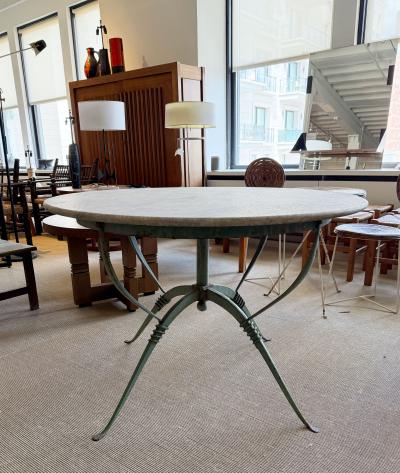 Raymond Subes RAYMOND SUBES IRON AND MARBLE TABLE