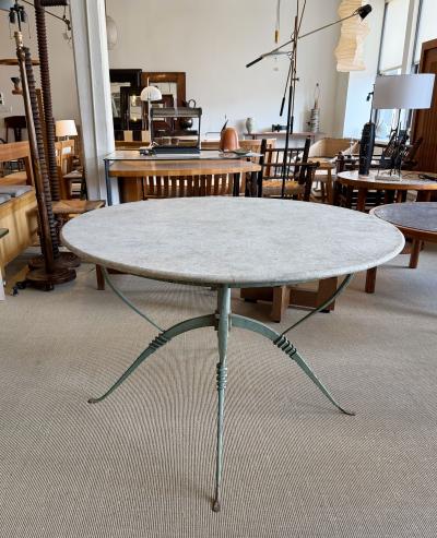 Raymond Subes RAYMOND SUBES IRON AND MARBLE TABLE