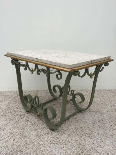 Raymond Subes Raymond Subes Attributed Iron and Gilt Marble Table