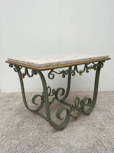 Raymond Subes Raymond Subes Attributed Iron and Gilt Marble Table