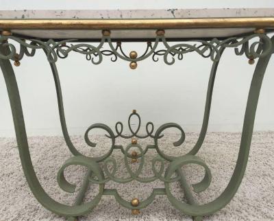 Raymond Subes Raymond Subes Attributed Iron and Gilt Marble Table