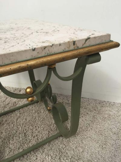 Raymond Subes Raymond Subes Attributed Iron and Gilt Marble Table