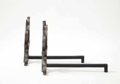 Raymond Subes Raymond Subes Forged Steel Andirons